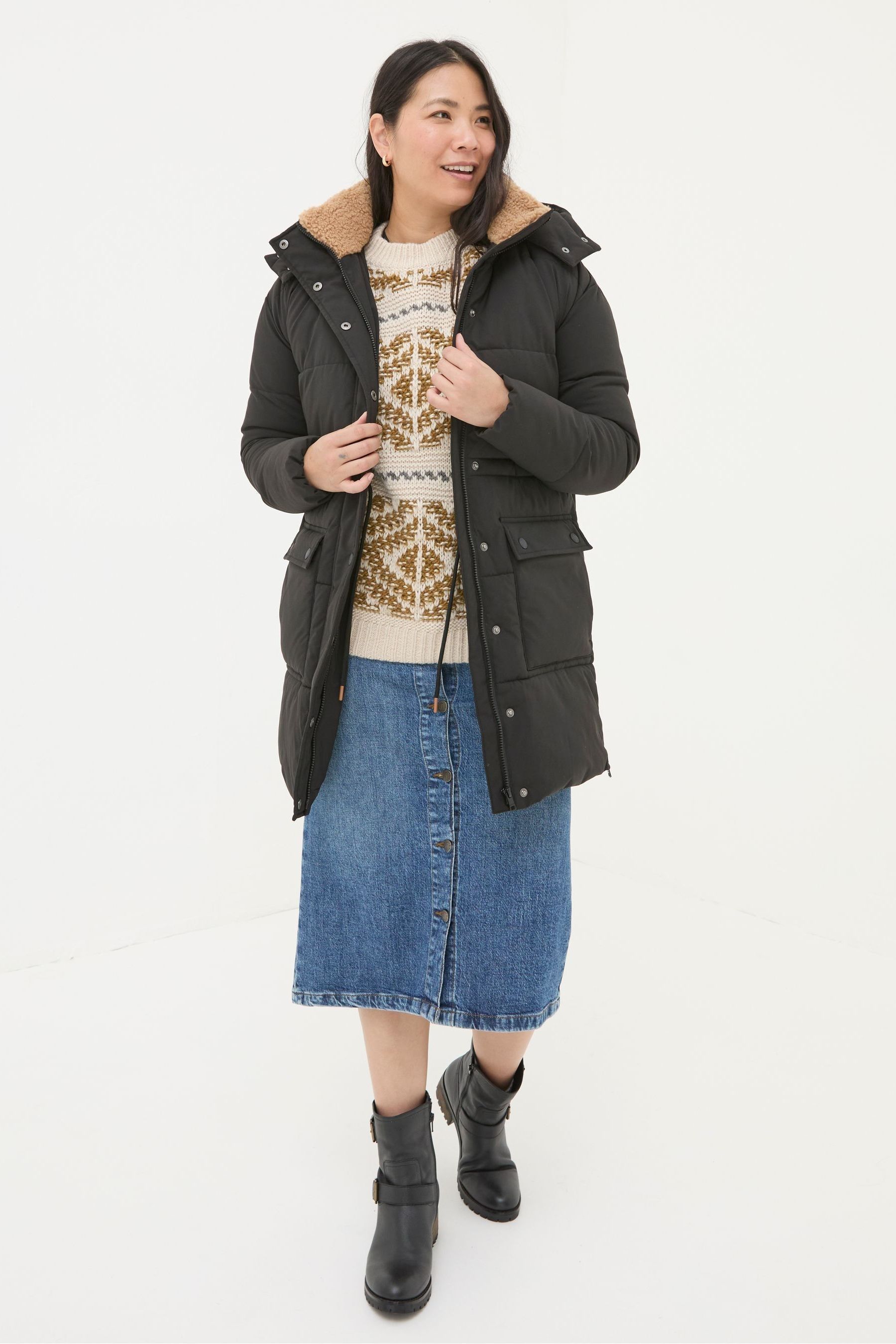 Fat face louisa long puffer coat hotsell