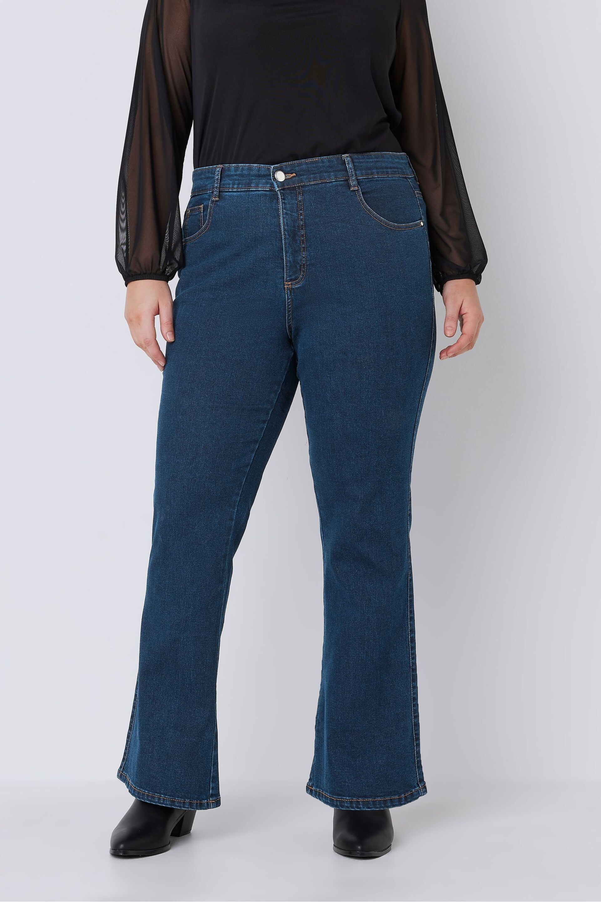 Evans Blue Bootcut Jeans - Image 1 of 5