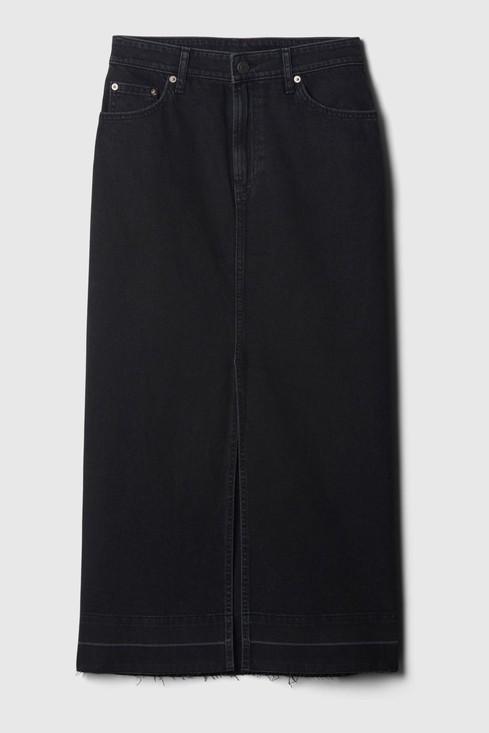 Gap Black Denim Midi Skirt - Image 3 of 5