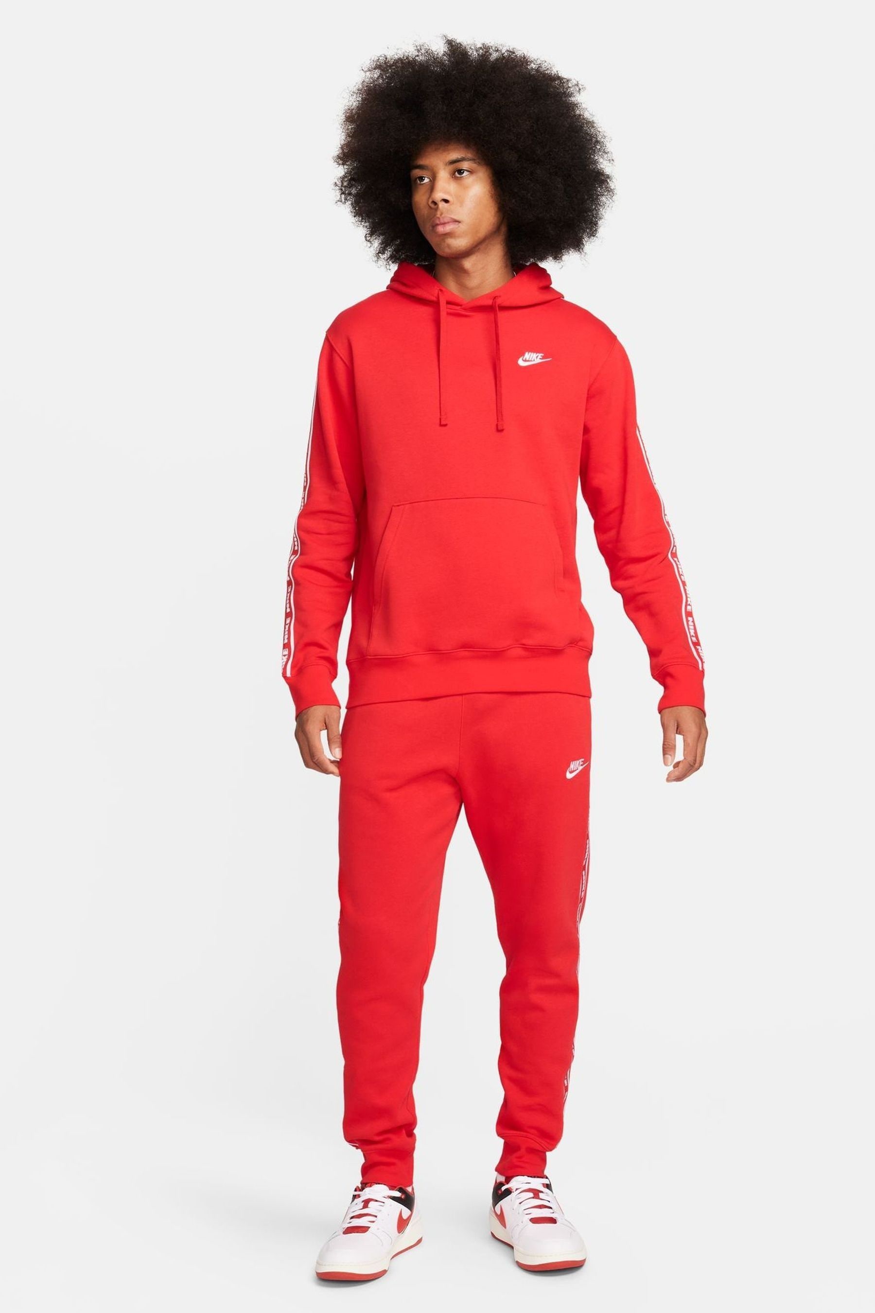 Mens nike red tracksuit deals
