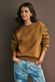 Ochre Yellow Heavyweight Soft Touch Crew Neck Sweatshirt - Image 1 of 7