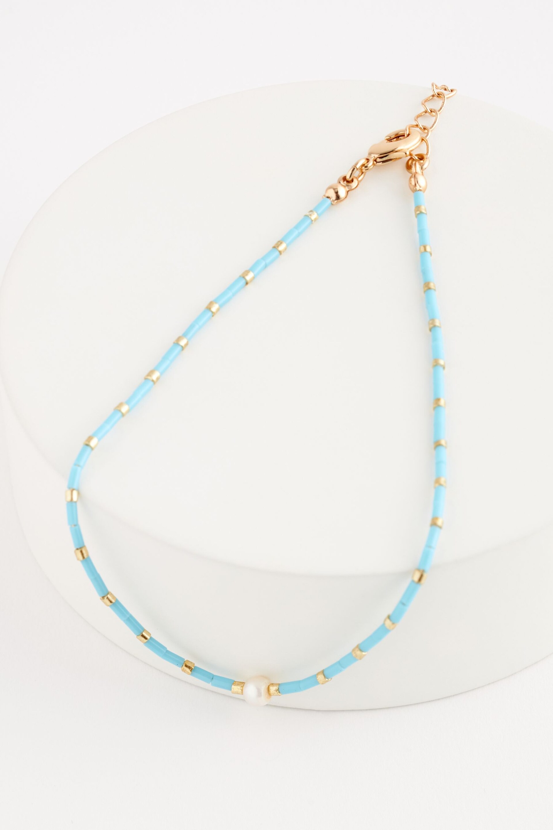Blue Beaded Anklet - Image 1 of 4