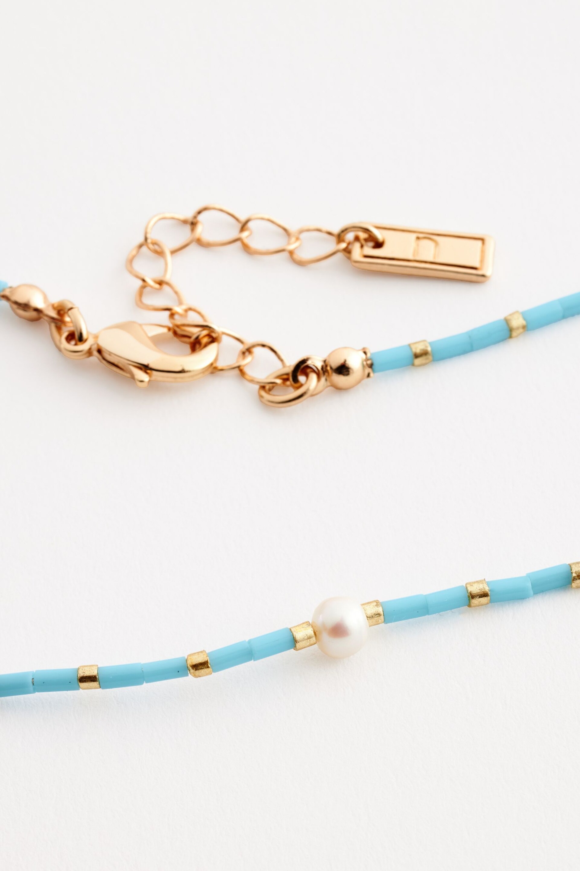 Blue Beaded Anklet - Image 2 of 4