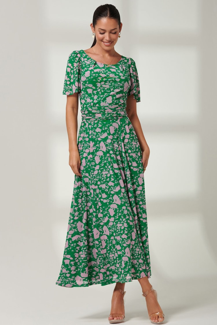 Jolie Moi Green Paityn Angel Sleeve Mesh Maxi Dress - Image 6 of 6