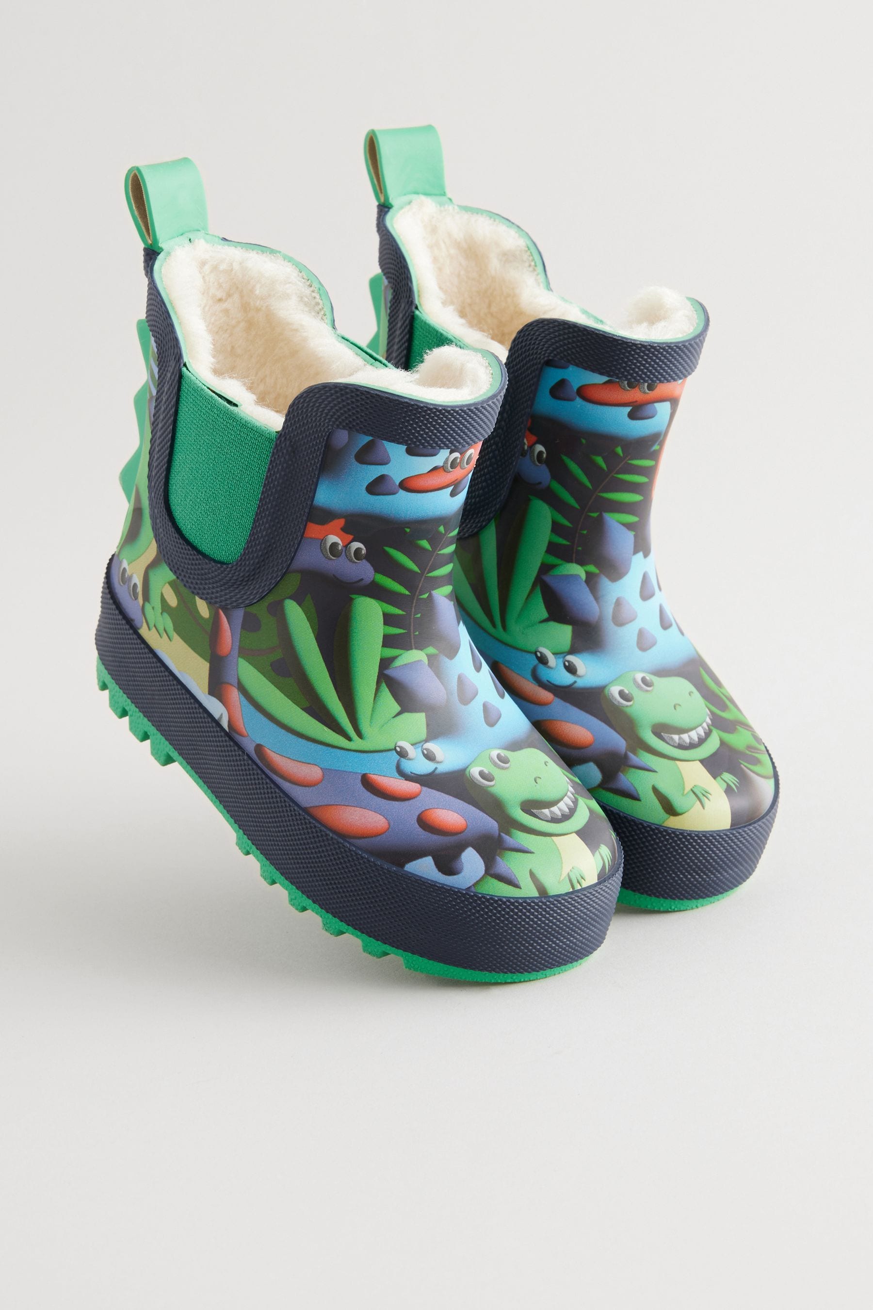 Buy Green Dinosaur Print Warm Lined Ankle Wellies from the Next UK online shop