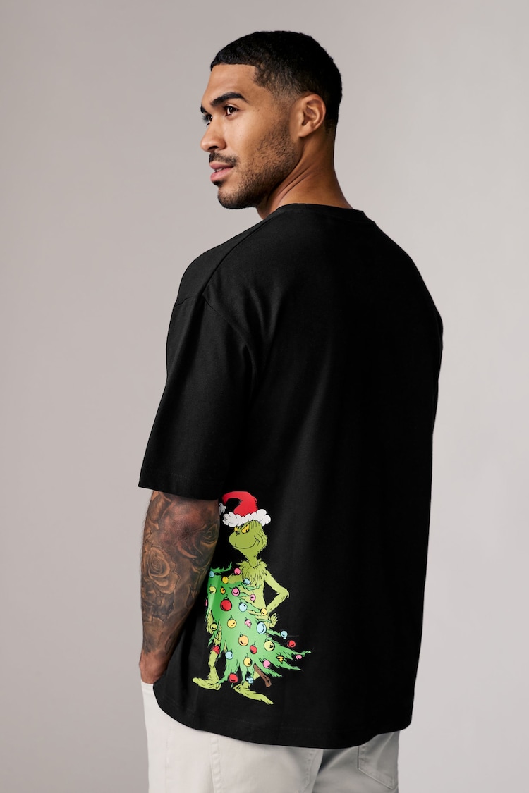 The Grinch Black 100% Cotton Licence Christmas T-Shirt - Image 2 of 9