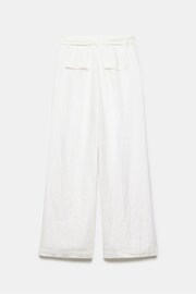 Mint Velvet White Linen Belt Wide Trousers - Image 4 of 4
