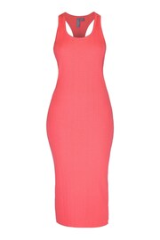 Sweaty Betty Coral Pink Resort Rib Tank Dress - Image 6 of 6
