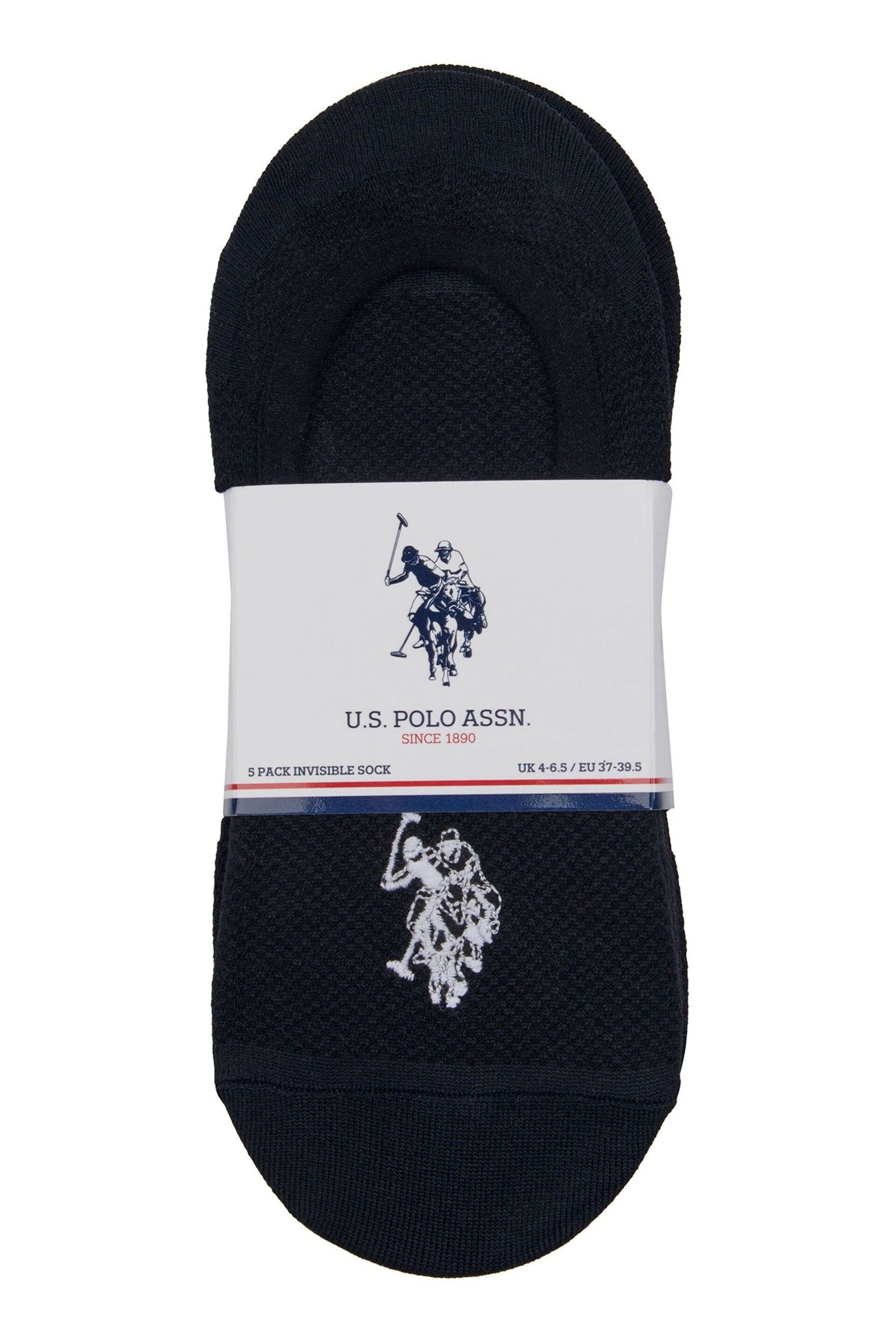 U.S. Polo Assn. Invisible Trainers Socks 5 Pack - Image 2 of 3