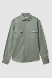 Reiss Sage Green Arlo Cotton Canvas Overshirt - Image 2 of 6