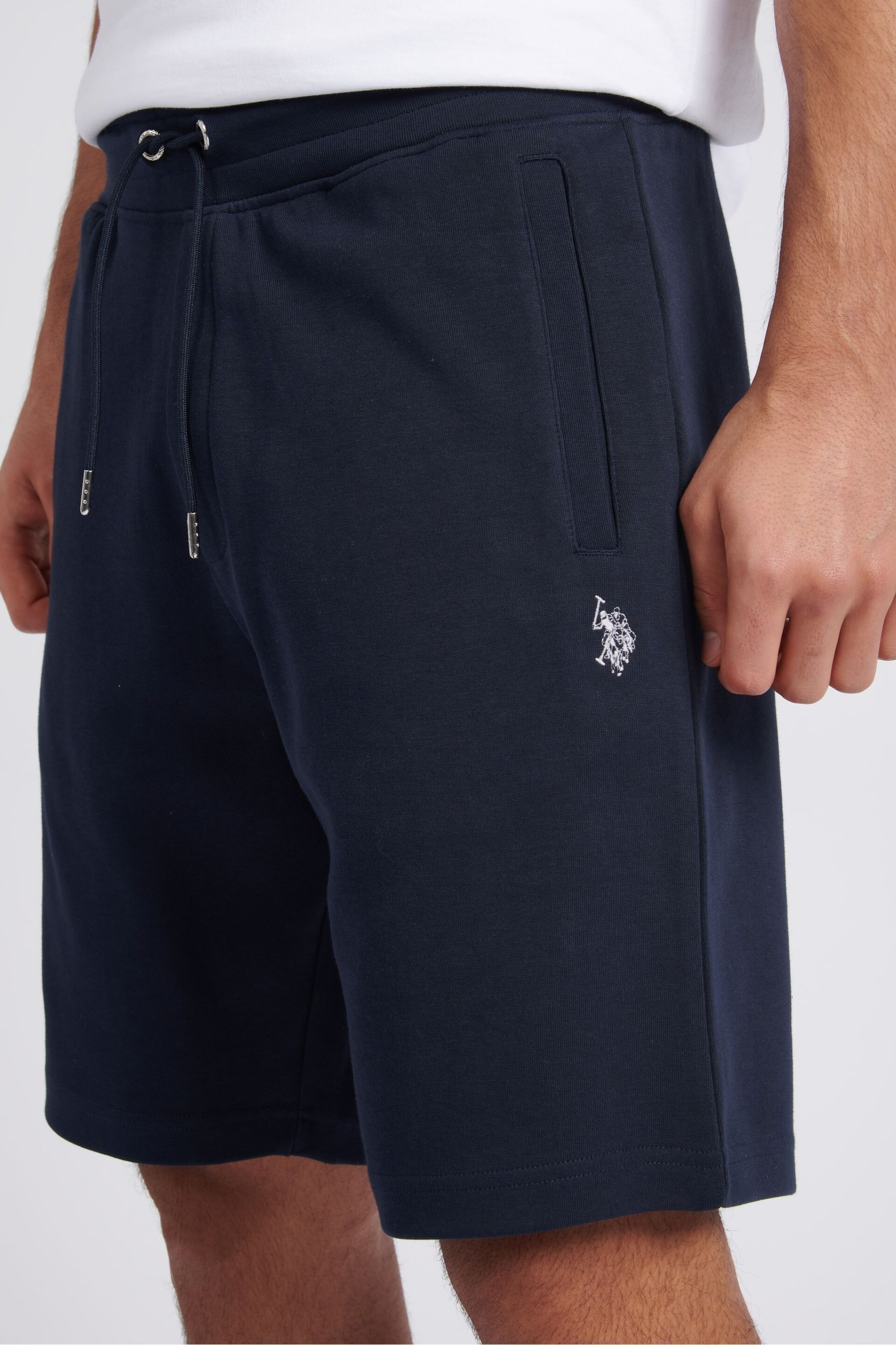 U.S. Polo Assn. Mens Classic Fit Blue Luxe Sweat Shorts - Image 2 of 7