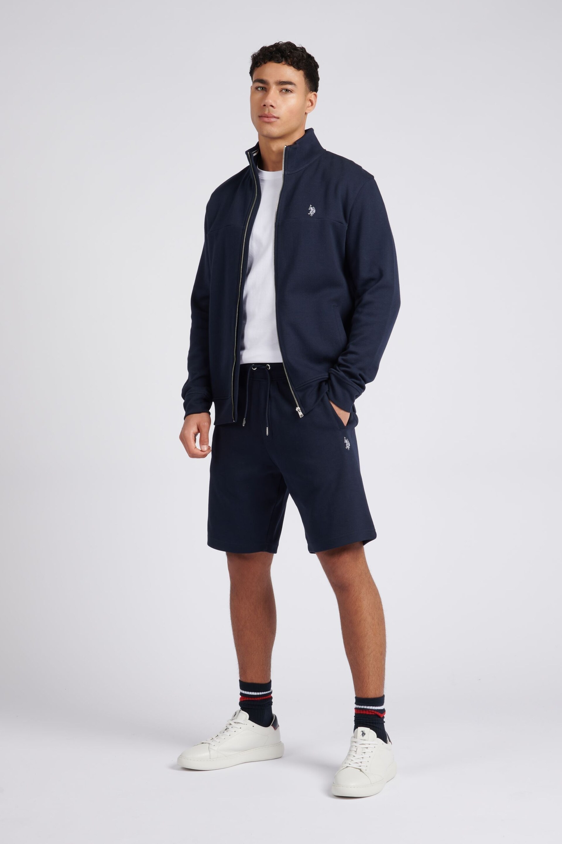 U.S. Polo Assn. Mens Classic Fit Blue Luxe Sweat Shorts - Image 3 of 3