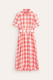 Boden Pink Louise 100% Linen Midi Shirt Dress - Image 6 of 6