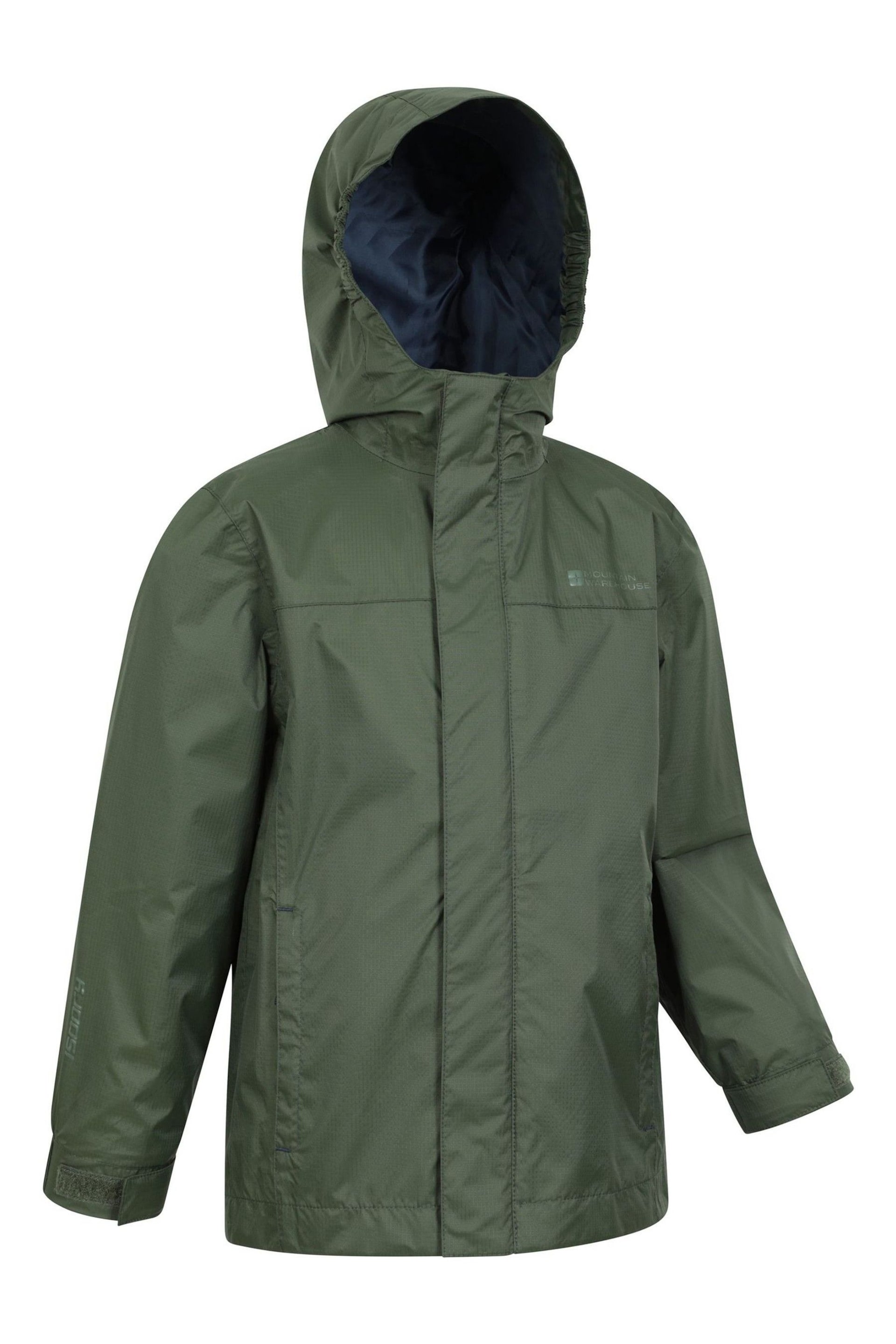 Mountain Warehouse Denim Green Kids Torrent Waterproof Jacket - Image 2 of 5