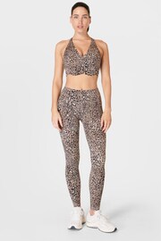 Sweaty Betty Brown Luxe Leopard Print Full Length Power Workout Leggings - Image 3 of 9