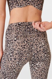Sweaty Betty Brown Luxe Leopard Print Full Length Power Workout Leggings - Image 6 of 9