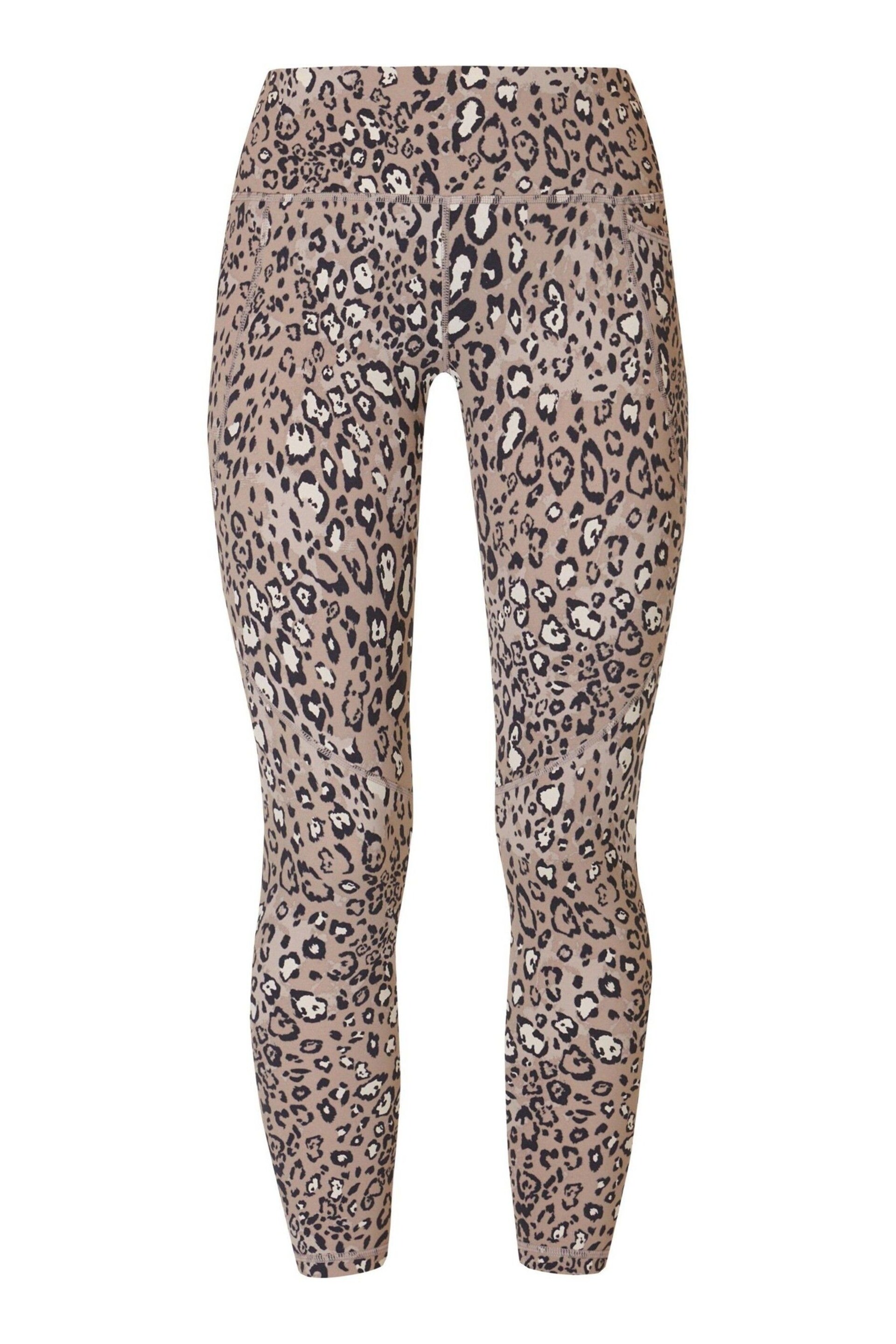Sweaty Betty Brown Luxe Leopard Print Full Length Power Workout Leggings - Image 9 of 9
