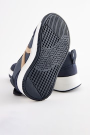 Navy Blue Wide Fit (G) Elastic Lace Trainers - Image 6 of 7