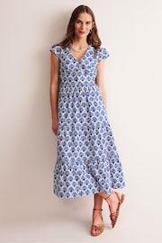 Boden Blue May Cotton Midi Tea Dress - Image 1 of 6
