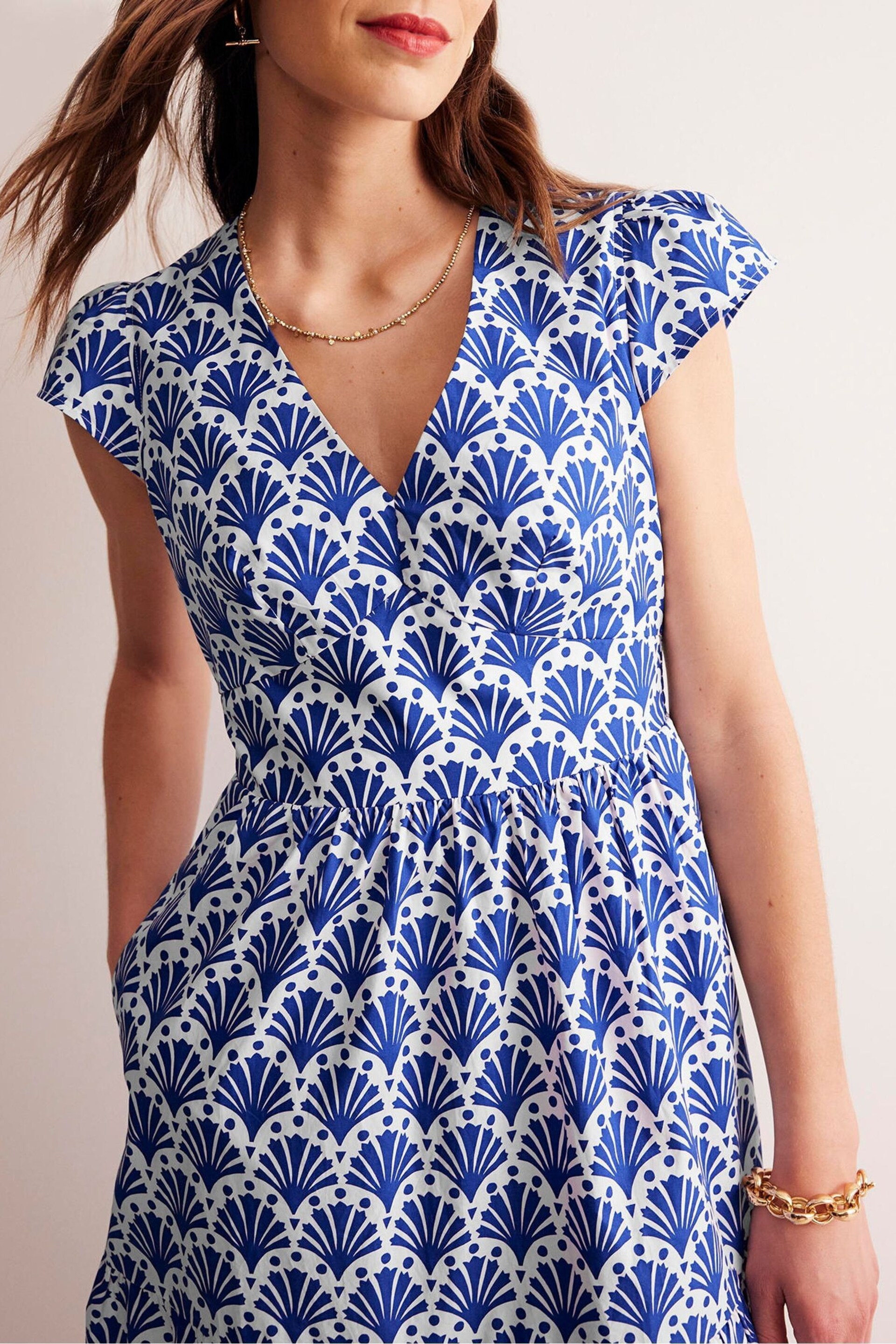 Boden Blue May Cotton Midi Tea Dress - Image 2 of 6