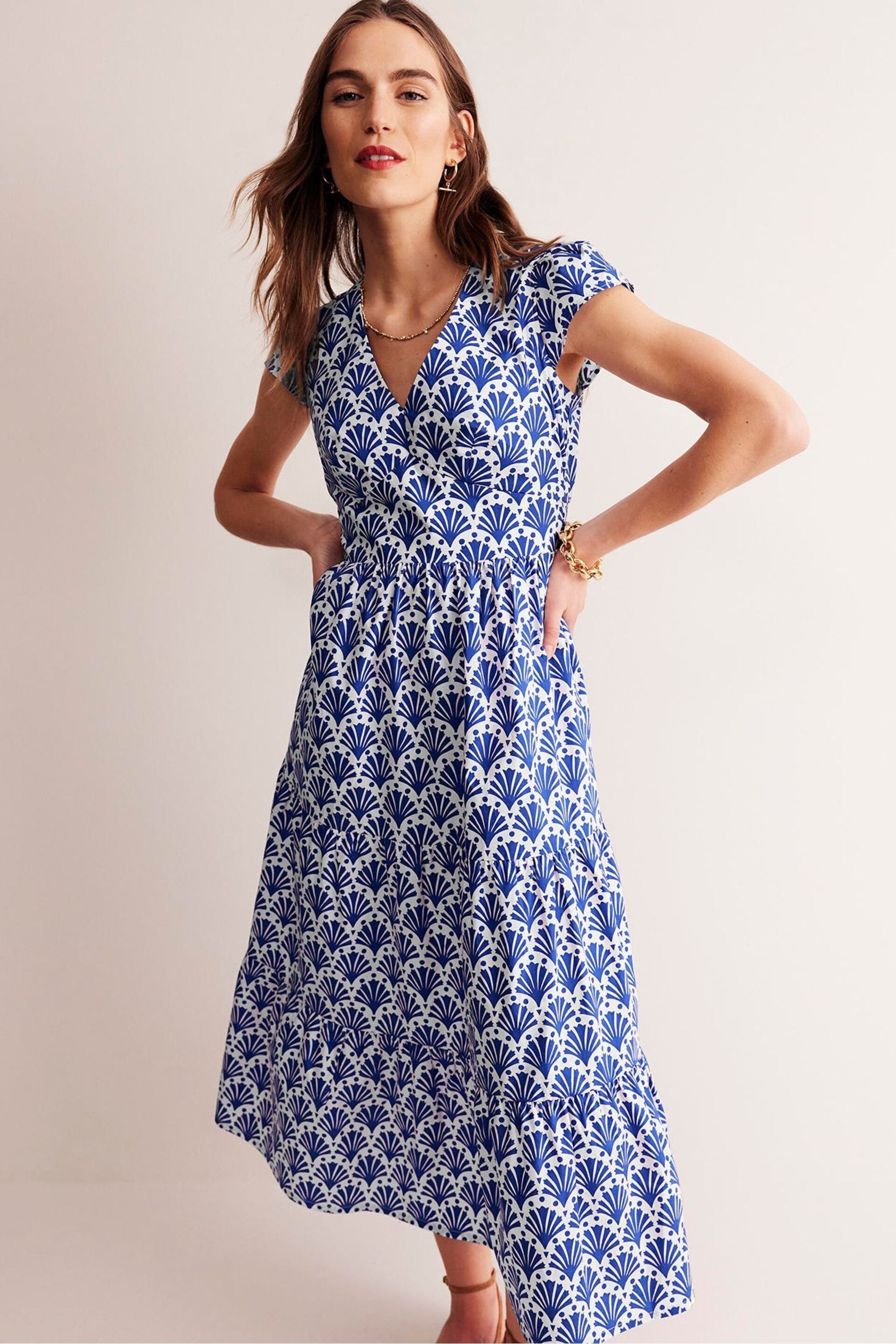 Boden Blue May Cotton Midi Tea Dress - Image 4 of 6