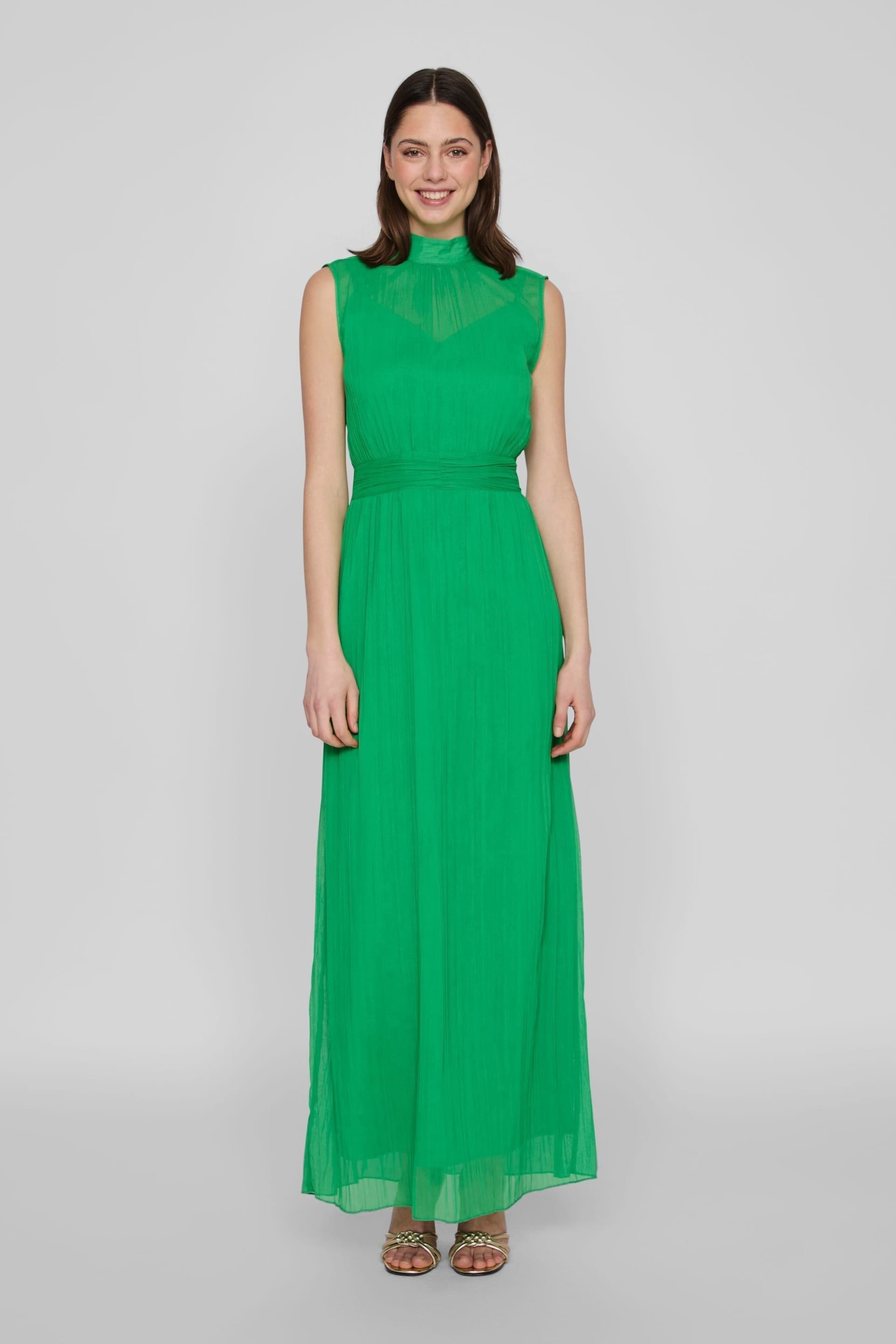 VILA Green Maxi Occasion Sleeveless Maxi Dress - Image 2 of 8
