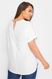 Yours Curve White Notch Neck Blouse - Image 3 of 5