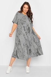 Yours Curve Grey Smock Dress - Image 1 of 4
