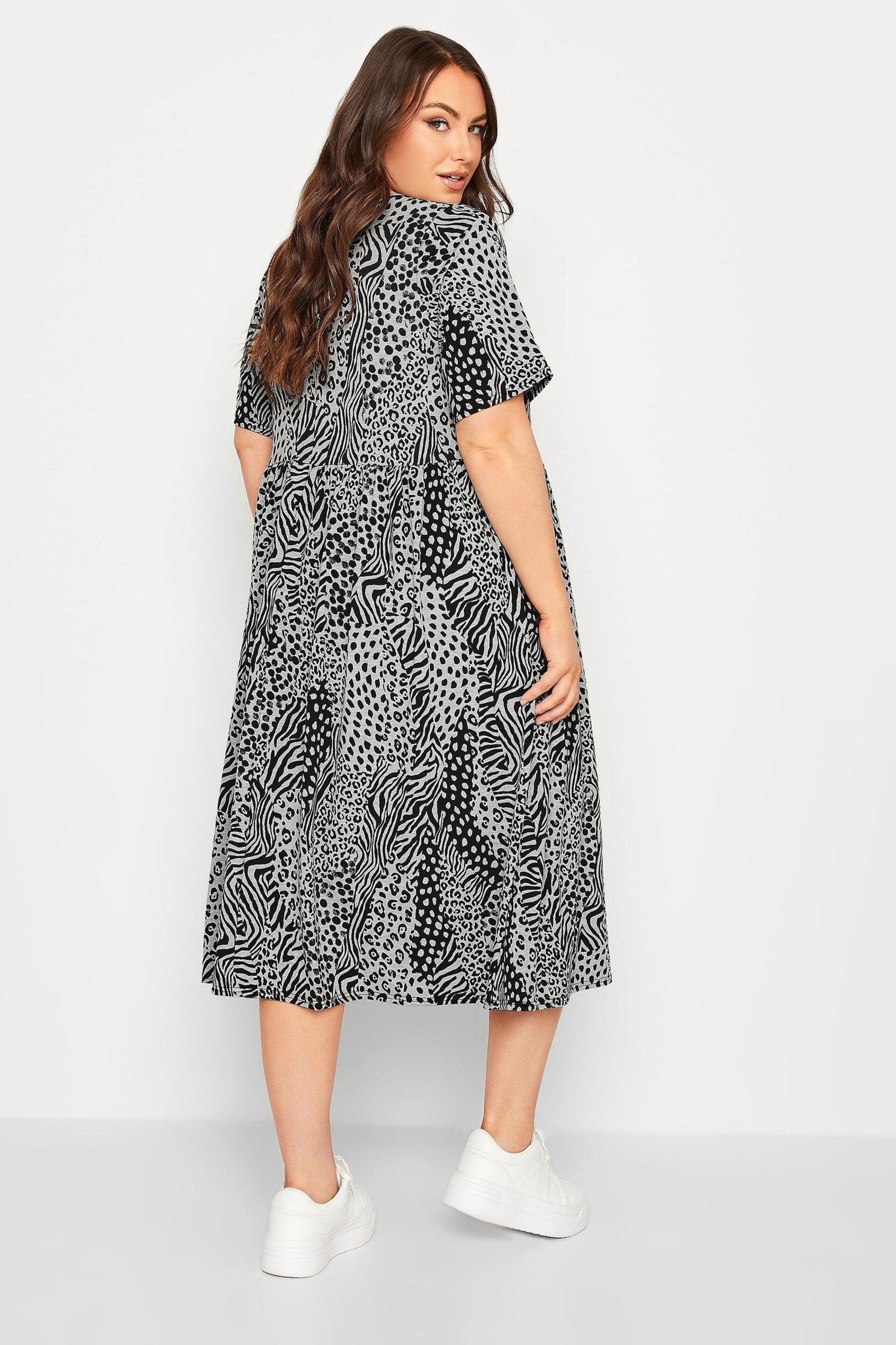 Yours Curve Grey Smock Dress - Image 2 of 4