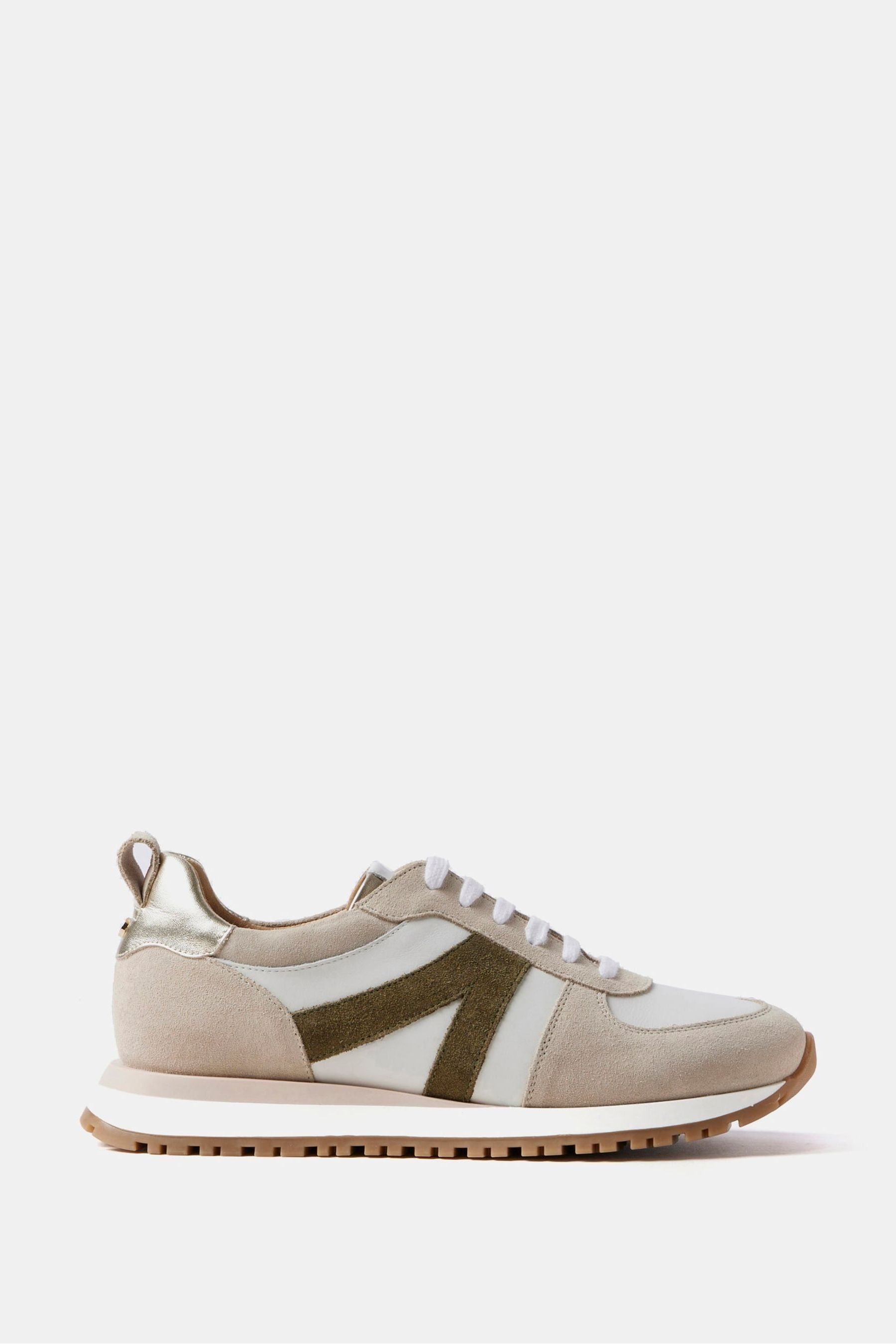 Mint Velvet Cream Suede Trainers 8 Womens