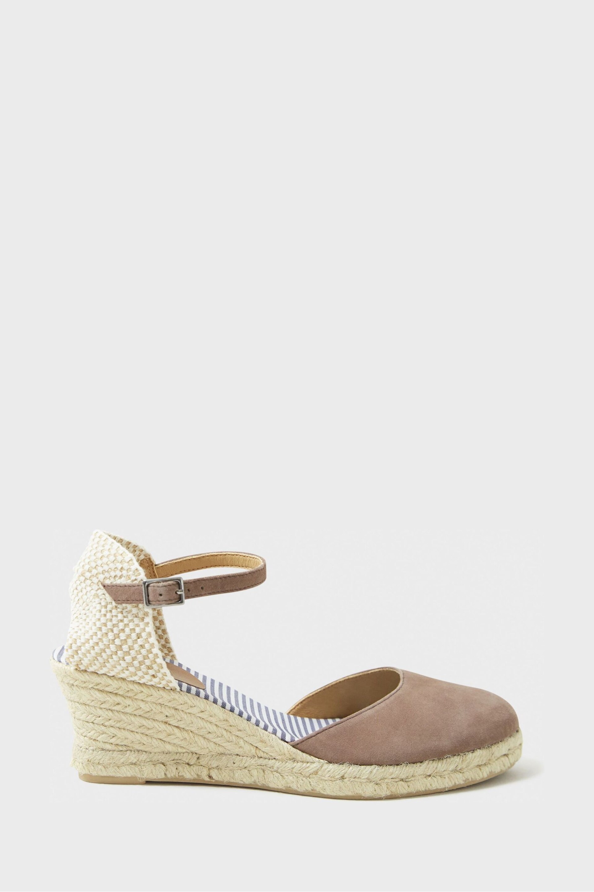 Crew Clothing Leather Jute Wedge Heel Espadrilles - Image 3 of 5