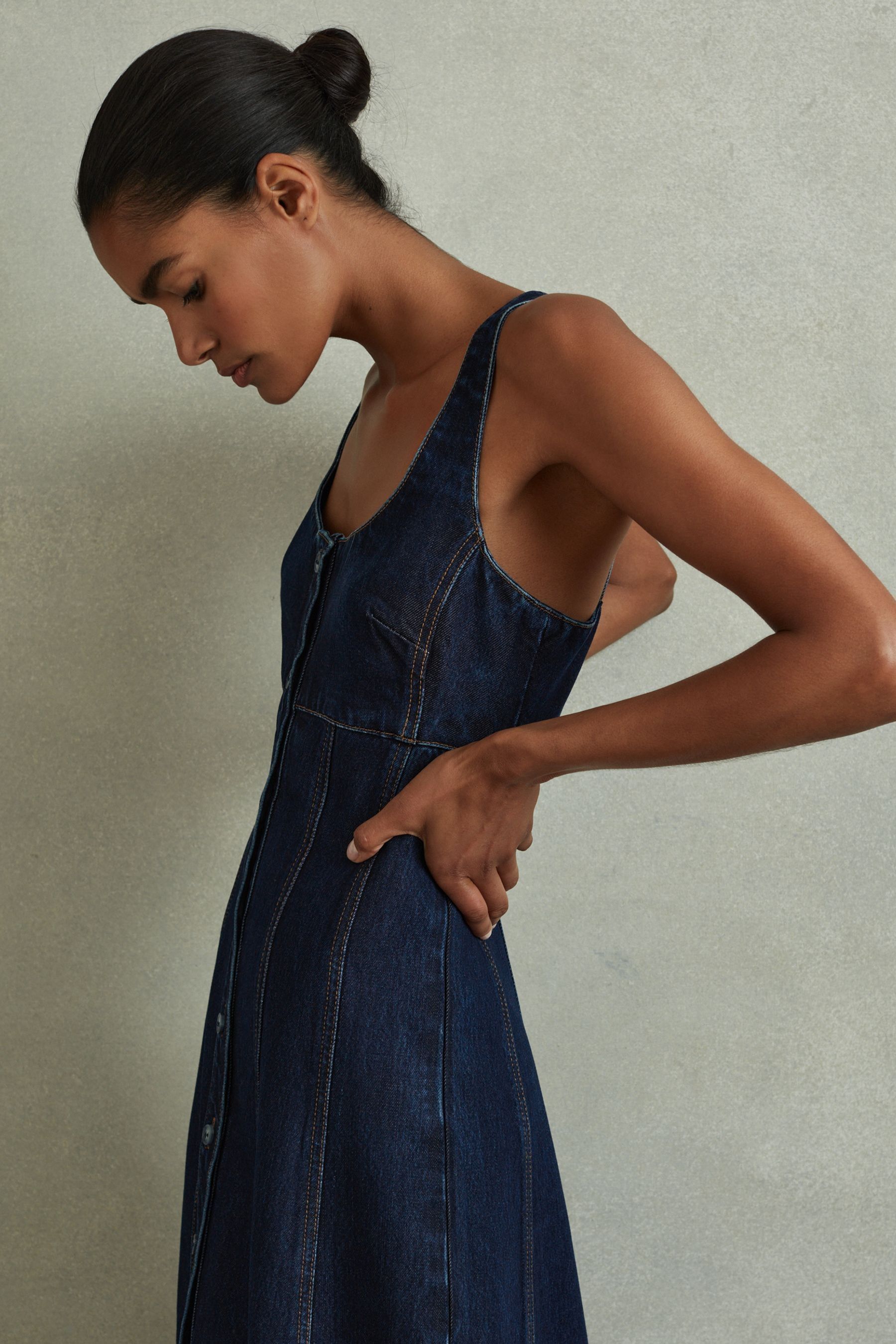 Denim midi dress australia clearance