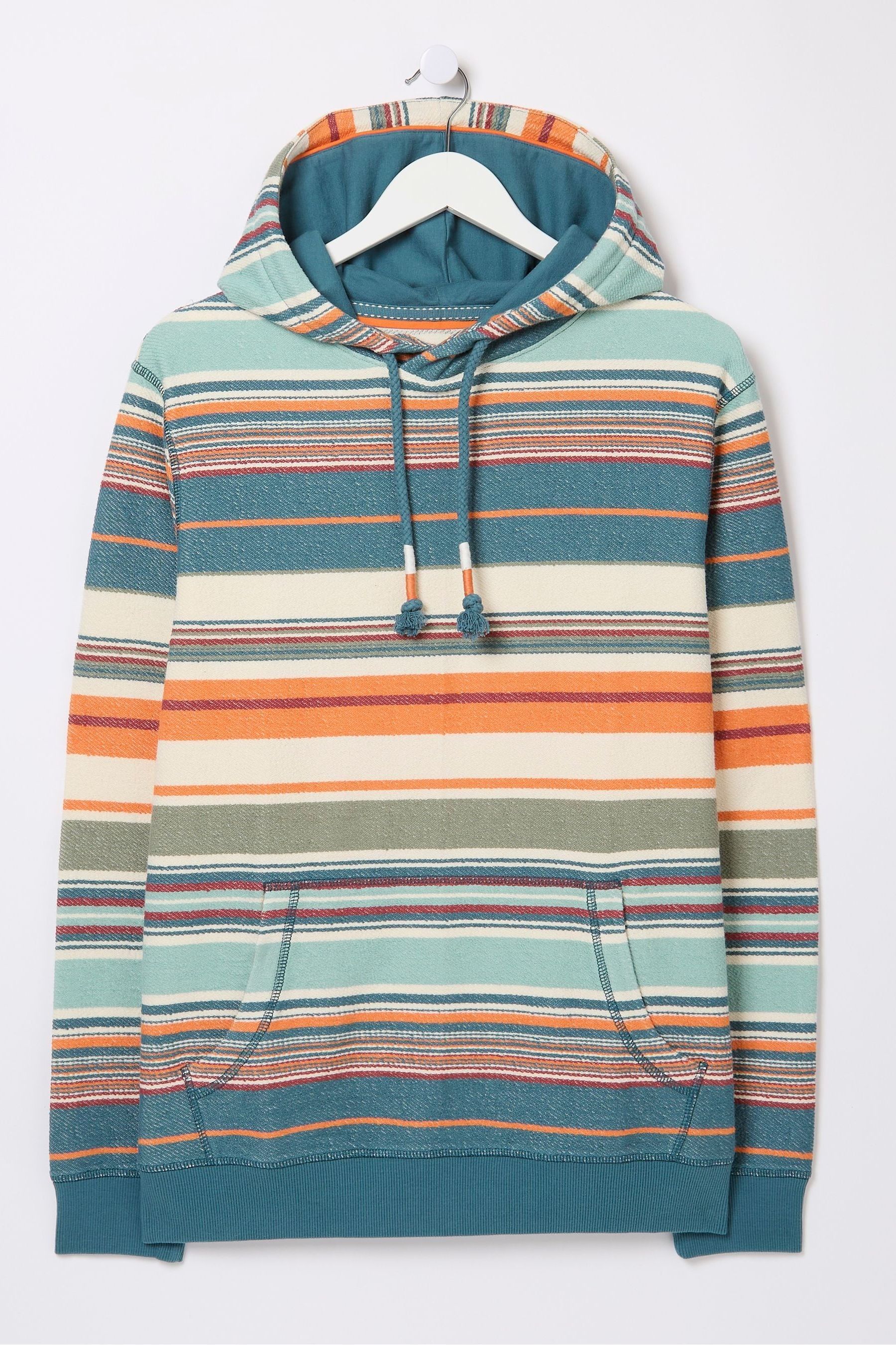 Buy FatFace Blue Trescowe Stripe Overhead Hoodie from the Next UK online shop