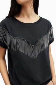 AllSaints Boy Tassel Black T-Shirt - Image 3 of 5