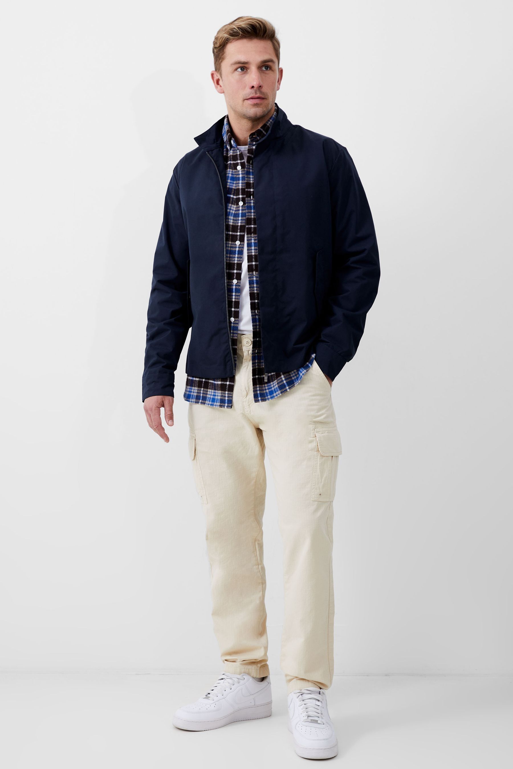 Buy French Connection Blue Mesh Lined Harrington Jacket from the Next UK online shop