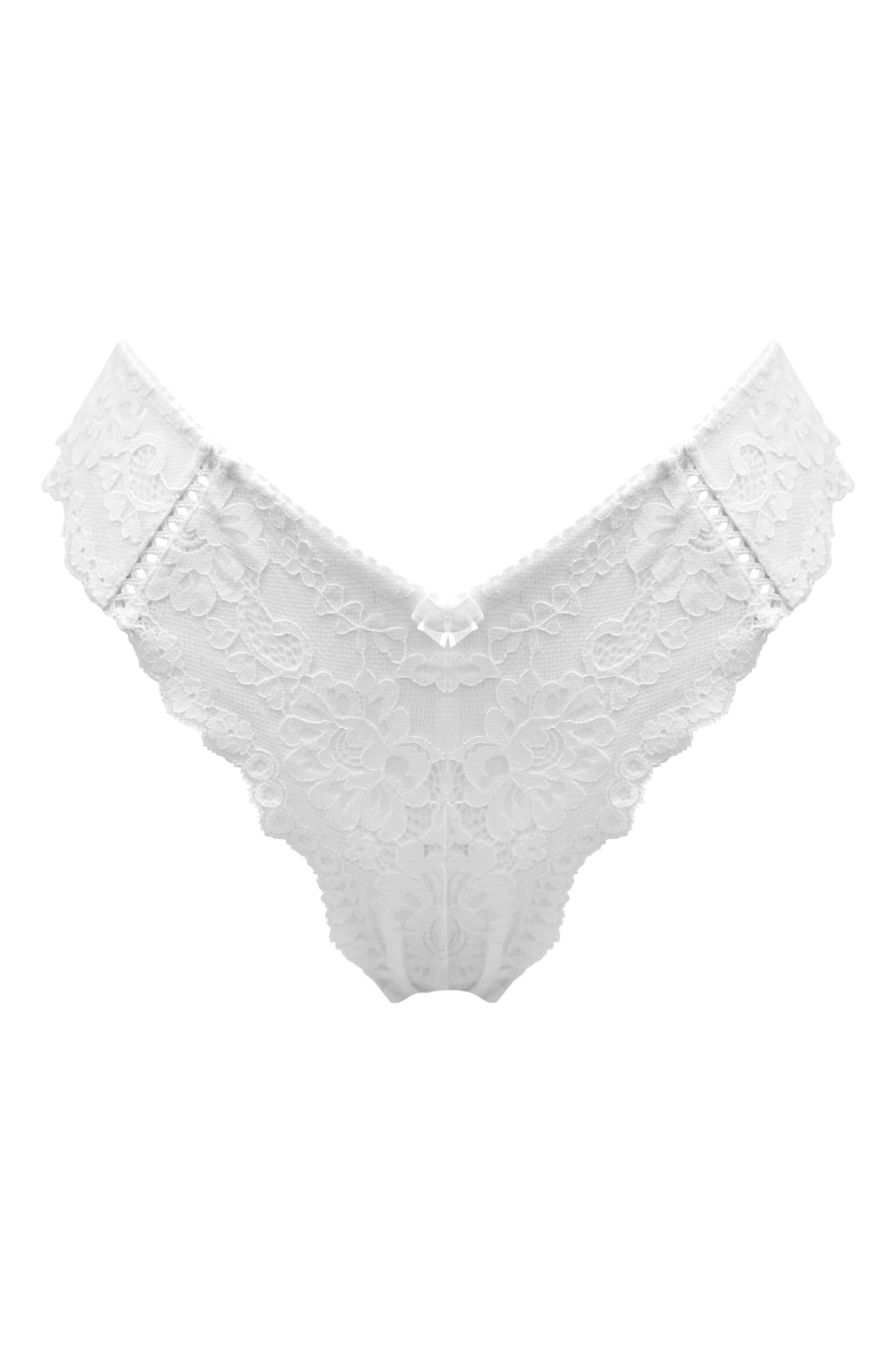 Pour Moi White Fleur Cheeky V-Shaped Briefs - Image 3 of 4