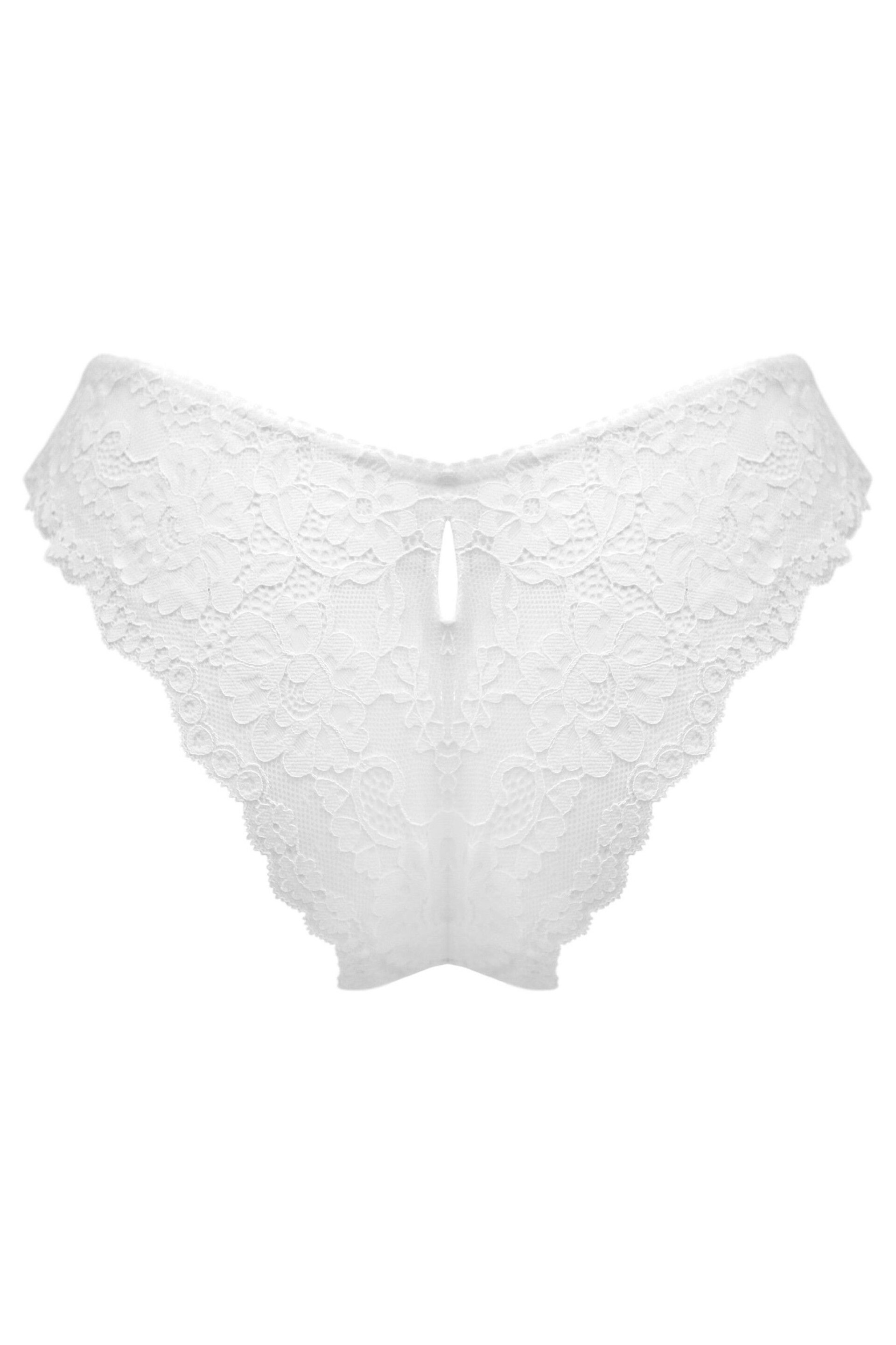 Pour Moi White Fleur Cheeky V-Shaped Briefs - Image 4 of 4