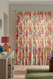 Multi Floral 100% Cotton Pencil Pleat Lined Curtains - Image 2 of 5