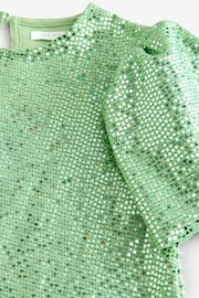 Green Sparkle Angel Sleeve Party Dress (3-16yrs) - Image 7 of 8