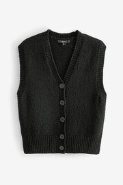 Black Button Front Knitted Tank Top - Image 5 of 6
