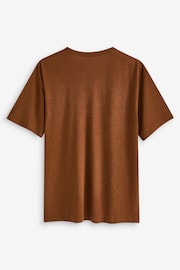 Gap Brown Linen Blend Short Sleeve T-Shirt - Image 2 of 3