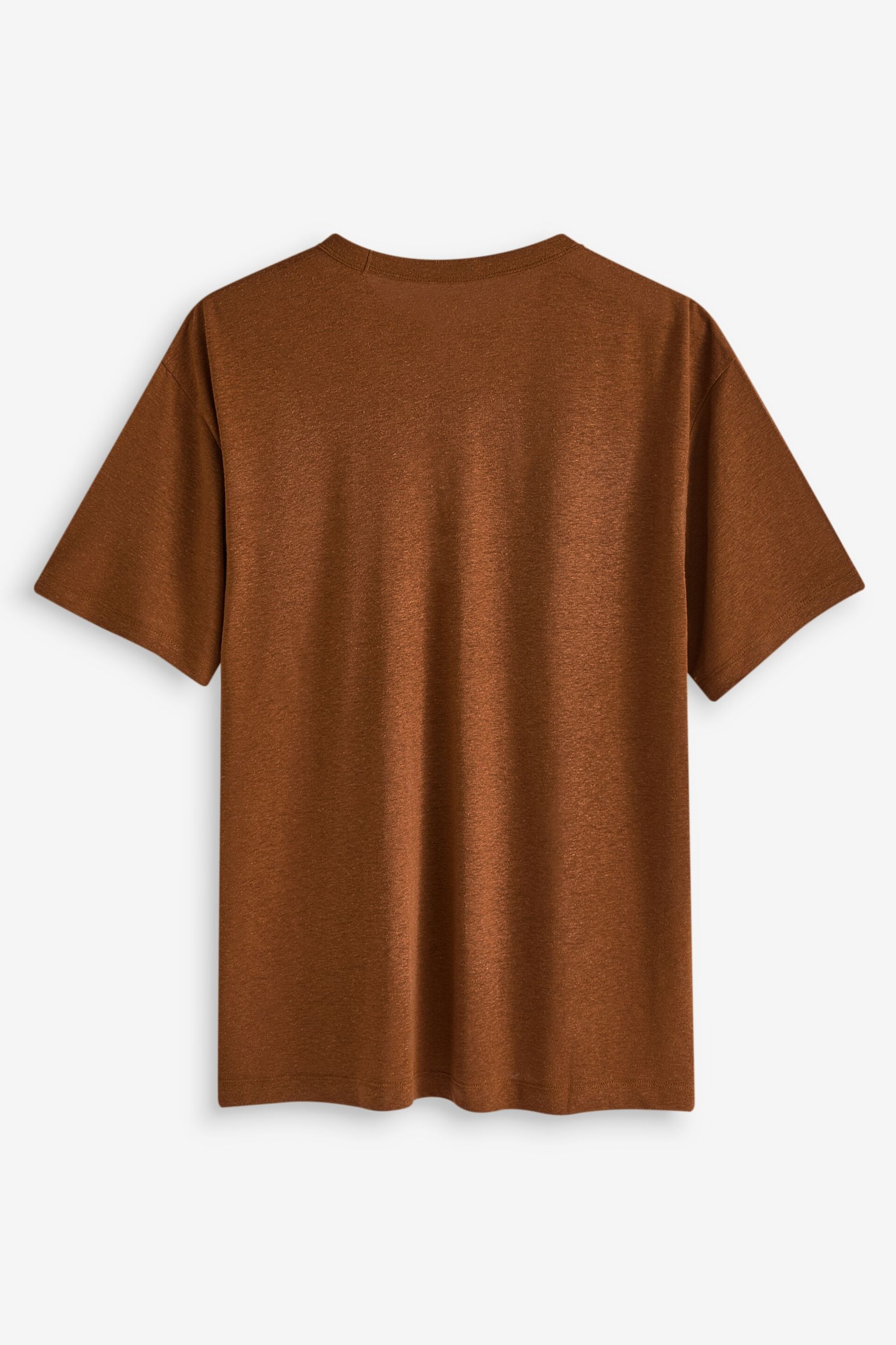 Gap Brown Linen Blend Short Sleeve T-Shirt - Image 2 of 3