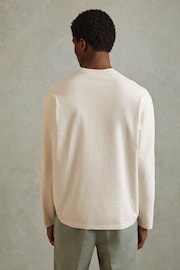 Reiss Off White Cube Cotton Crew Neck Long Sleeve T-Shirt - Image 5 of 6