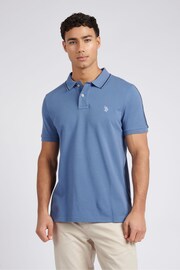 U.S. Polo Assn. Mens Blue Regular Fit Taped Polo Shirt - Image 1 of 7