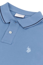 U.S. Polo Assn. Mens Blue Regular Fit Taped Polo Shirt - Image 7 of 7