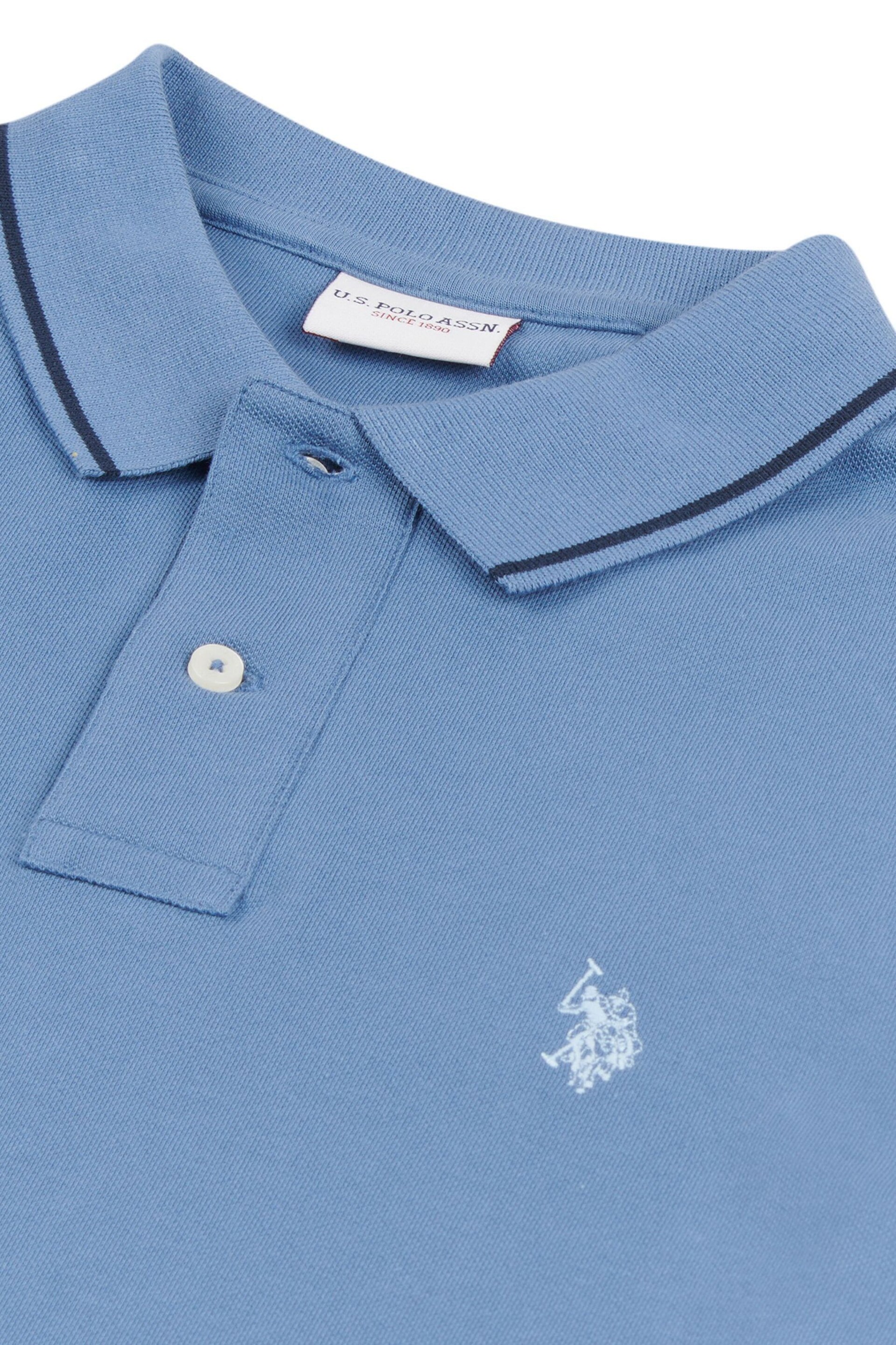 U.S. Polo Assn. Mens Blue Regular Fit Taped Polo Shirt - Image 7 of 7