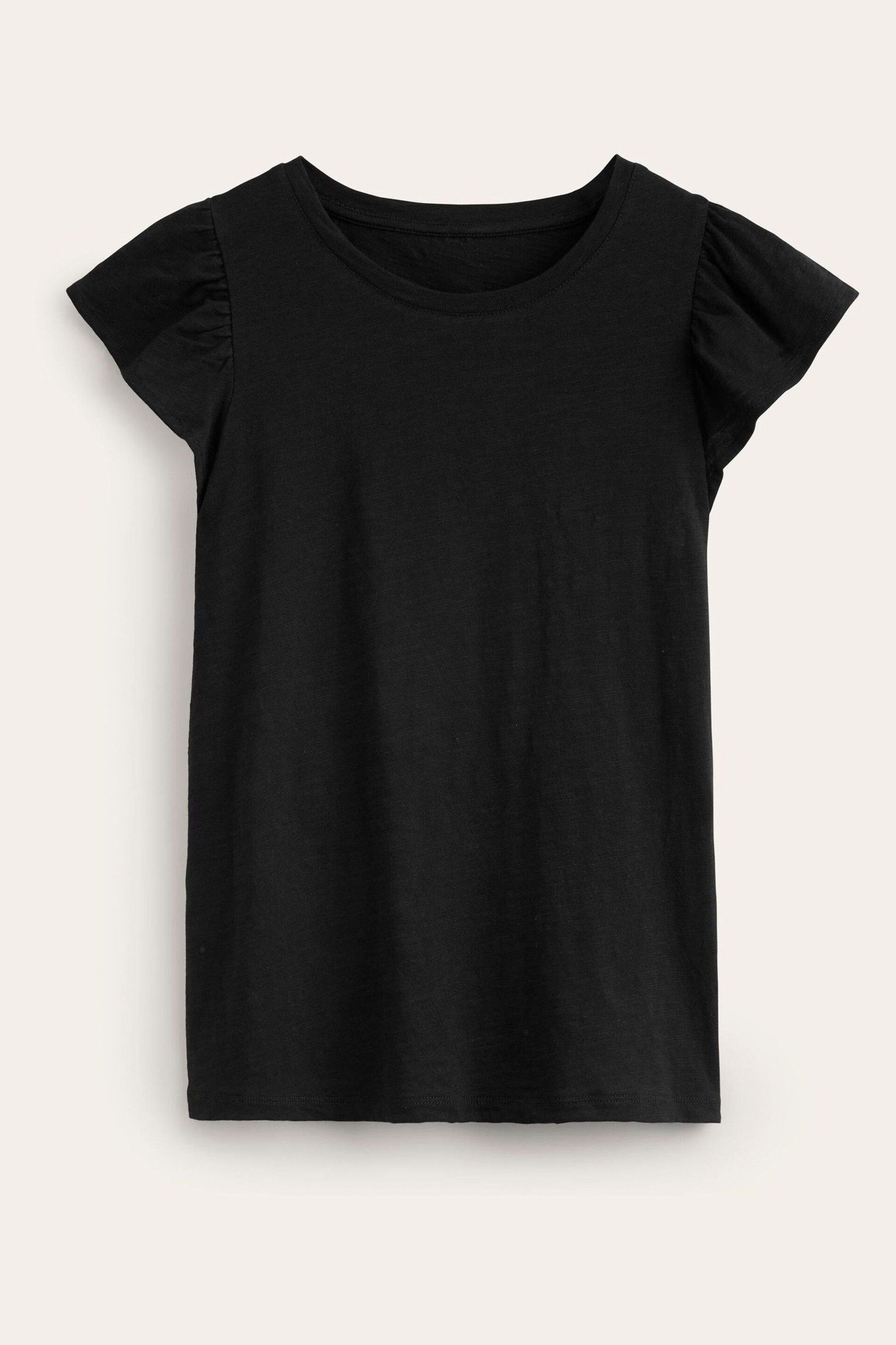 Boden Black Cotton Flutter Top - Image 5 of 5