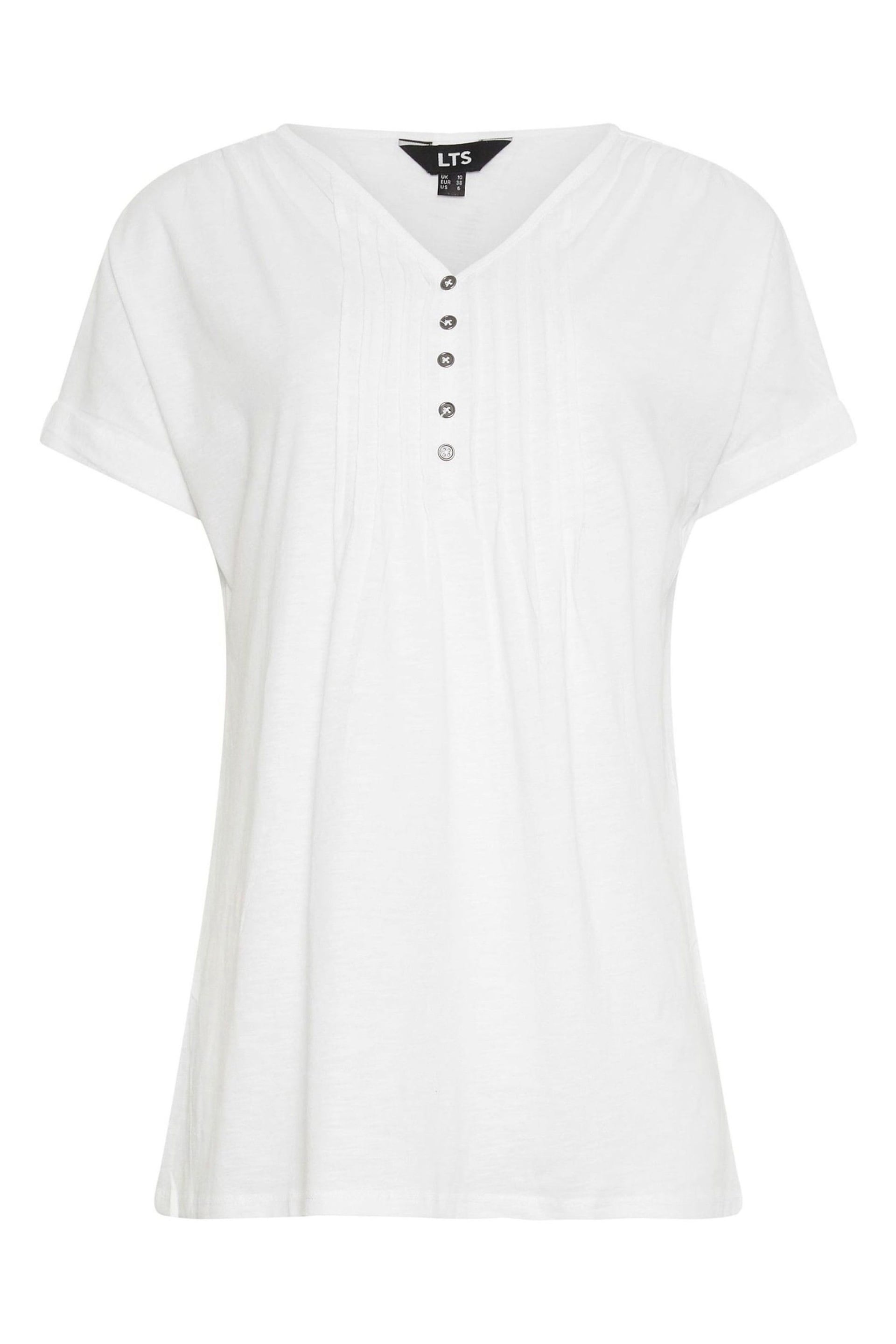 Long Tall Sally Cream LTS Tall Khaki Green Cotton Henley T-Shirt - Image 5 of 5