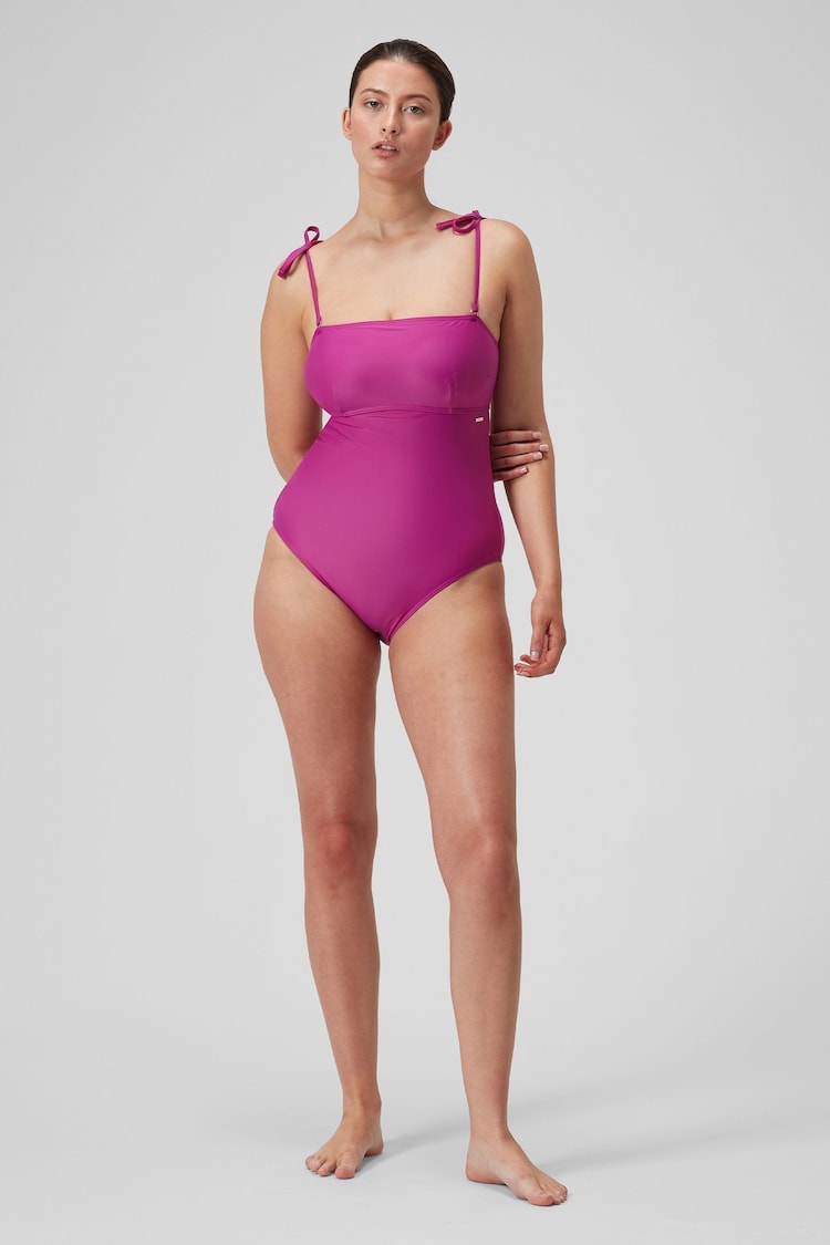 Speedo Pink Womens Shaping Bandeau Swimsuit 1 Piece - Image 1 of 6