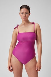 Speedo Womens Pink Shaping Bandeau Swimsuit 1 Piece - Image 2 of 6